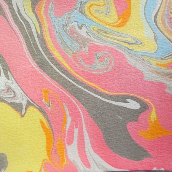 Hand Marbled Suminagashi Abstract Water Color Paper, 37 Originals in Cellophane - Picture 2 of 4